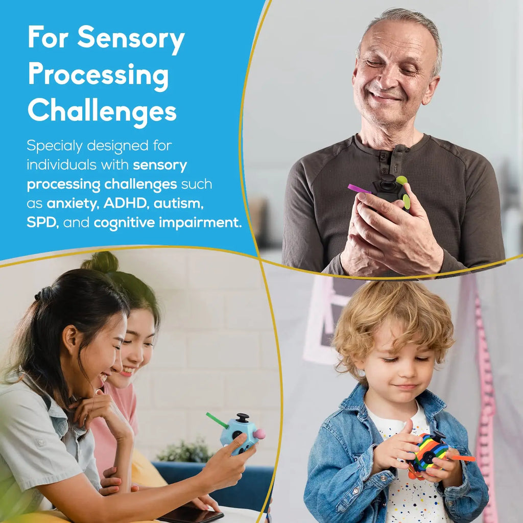 12 Sides Fidget Cube | Anti Stress Sensory Toy for Focus and Calm