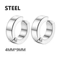 Stainless Steel Clip On Cross Earrings | Non Piercing Gothic Punk Jewelry for Men Women