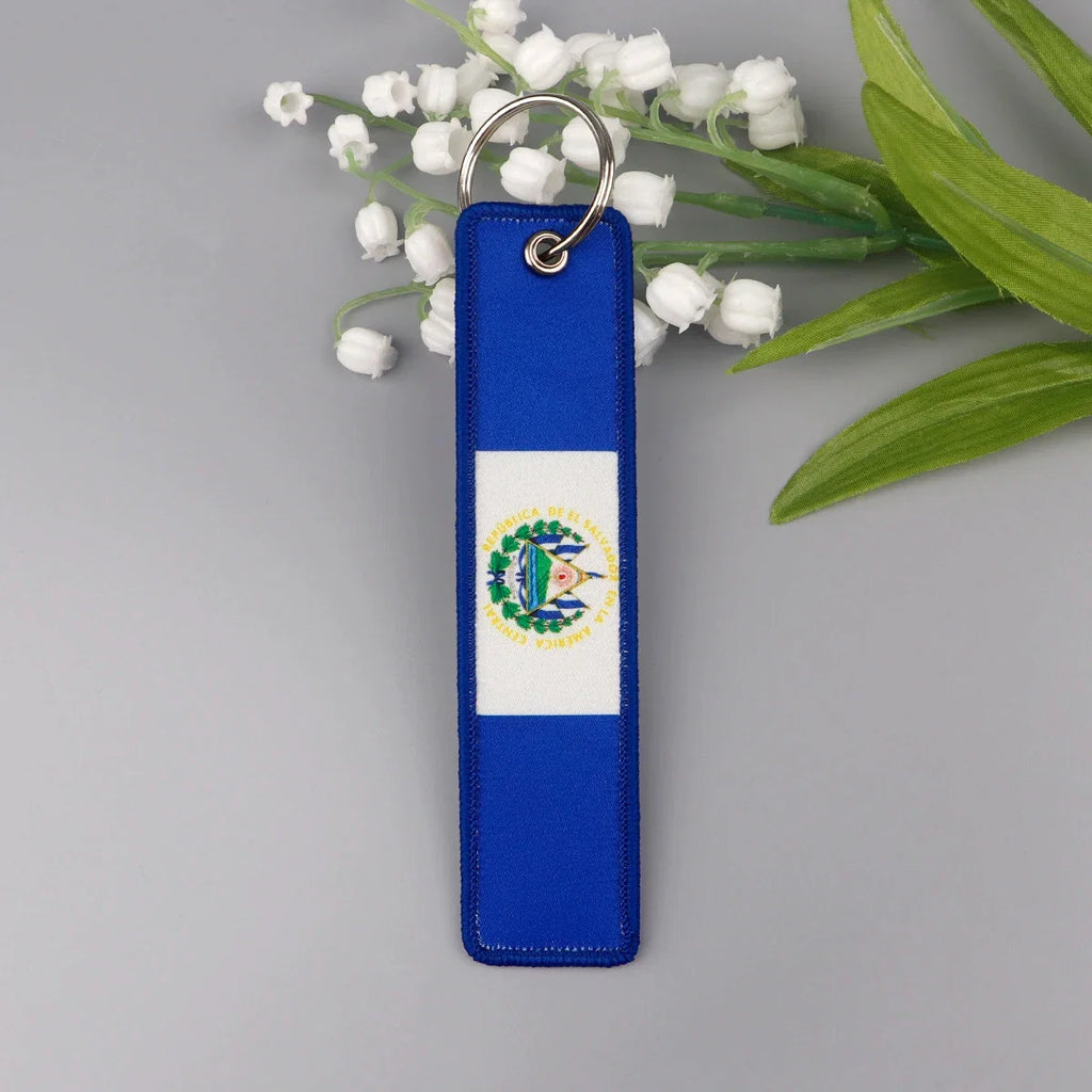 National Flags Embroidered Key Fob | Fashion Keychain Gift for Men and Women