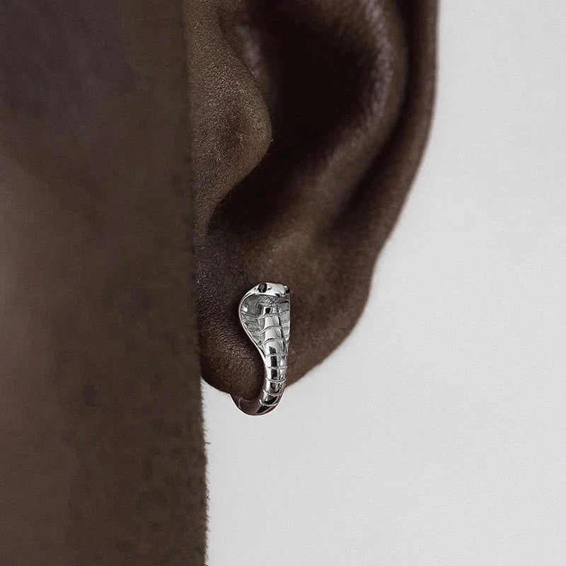 Velishy Snake Hoop Earrings | Gothic Copper Zircon Jewelry