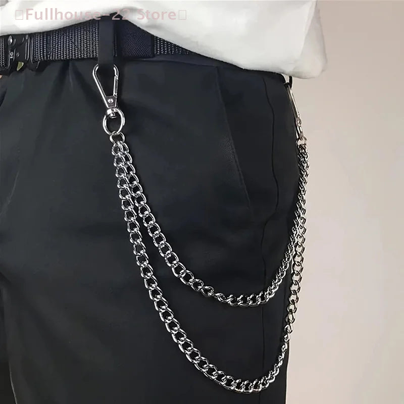 MAX-22 Punk Hip-Hop Metal Belt Chain | 2/3 Layer Long Waist Chain for Jeans