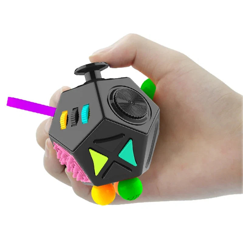 6/12 Sides Rainbow Fidget Cube | Decompression Sensory Toy for Anxiety and ADHD