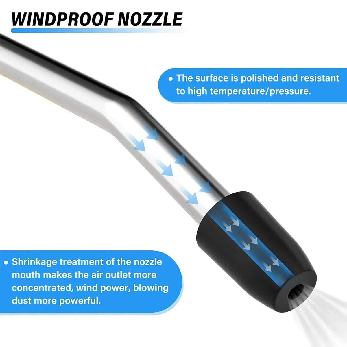Air Blow Gun | High Flow Compressed Air Blower with Angled Bent Nozzle