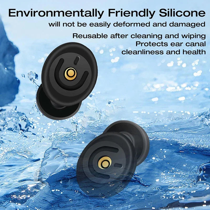 Reusable Silicone Ear Plugs for Noise Reduction | Sleep, Swimming & Travel Earplugs Set