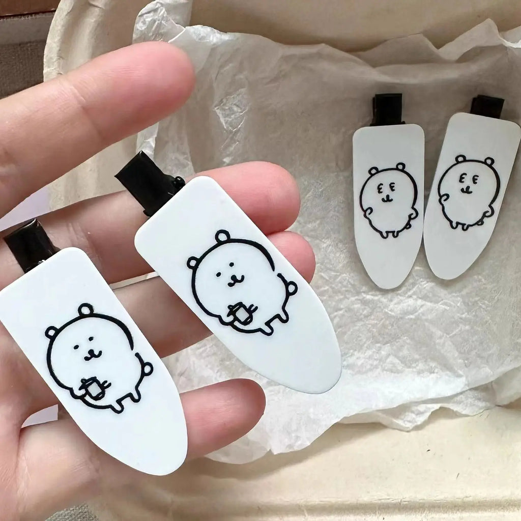 Cute Heart Bear Duckbill Hair Clip | Seamless Bangs Clip for Girls
