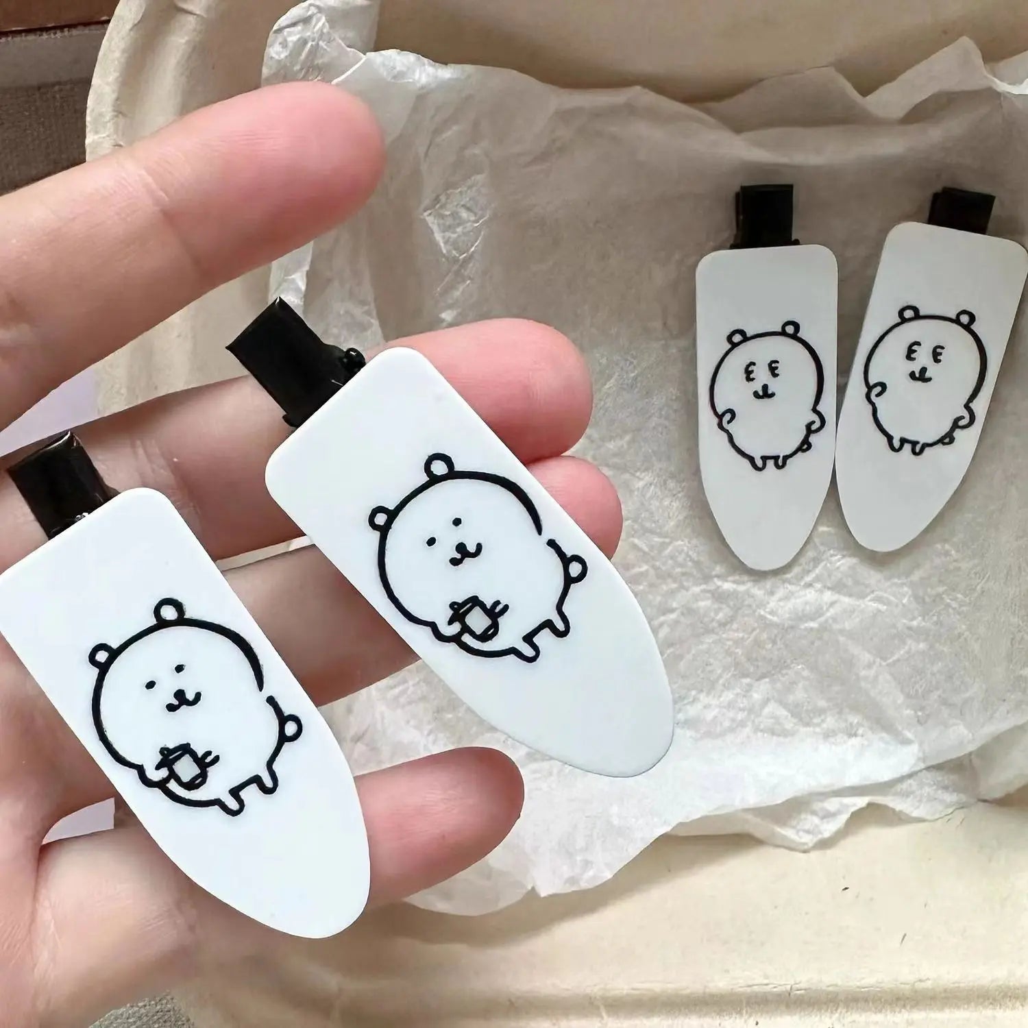 Cute Heart Bear Duckbill Hair Clip | Seamless Bangs Clip for Girls