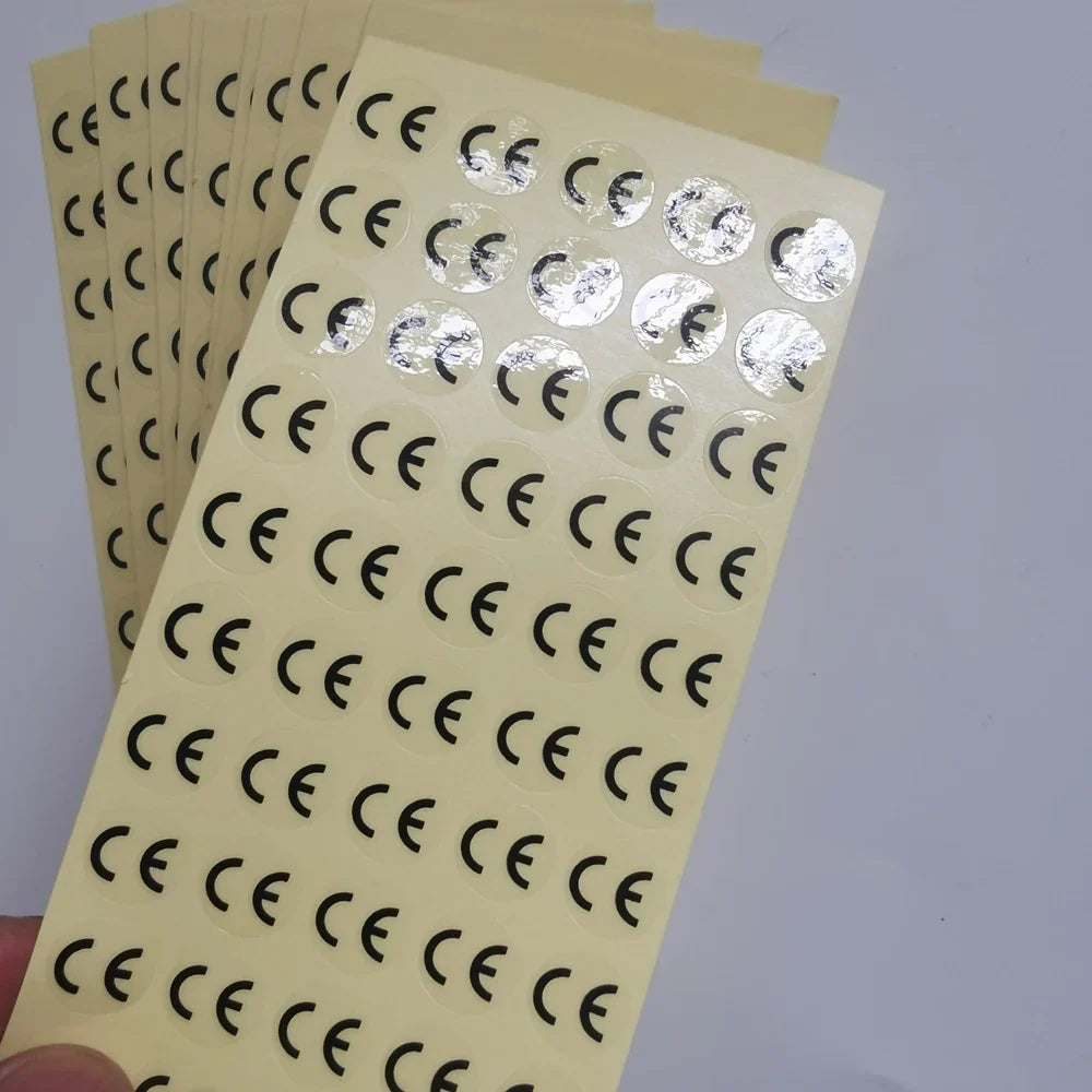 1cm Round CE Sticker | White, Silver, Holographic, Clear Base Circle Label 500pcs