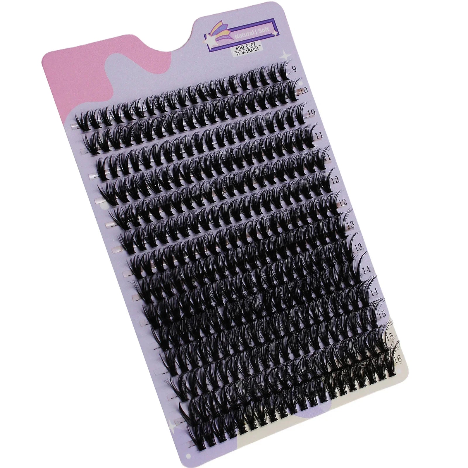 14 Rows 280 Clusters 40D Mix 9-16mm Cluster Lashes Extension | Natural Thick Strip Lashes
