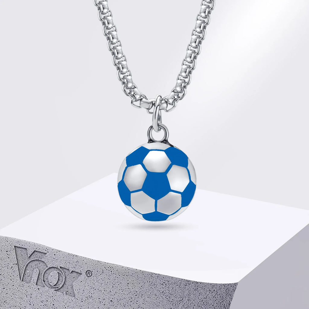 Lucky 3D Soccer Football Pendant Necklace for Men | Stainless Steel Sports Gift