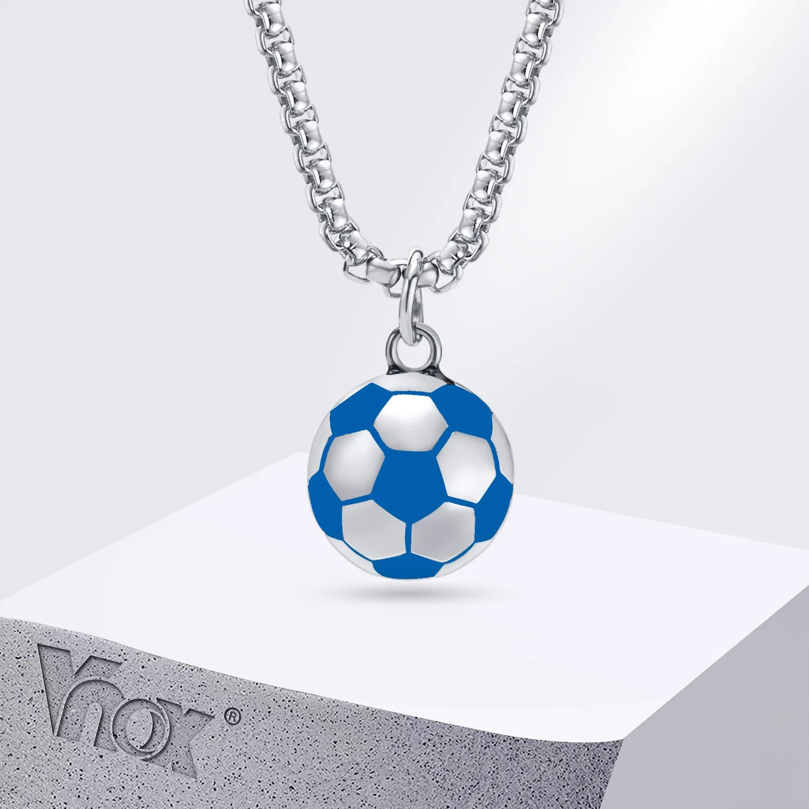 Lucky 3D Soccer Football Pendant Necklace for Men | Stainless Steel Sports Gift