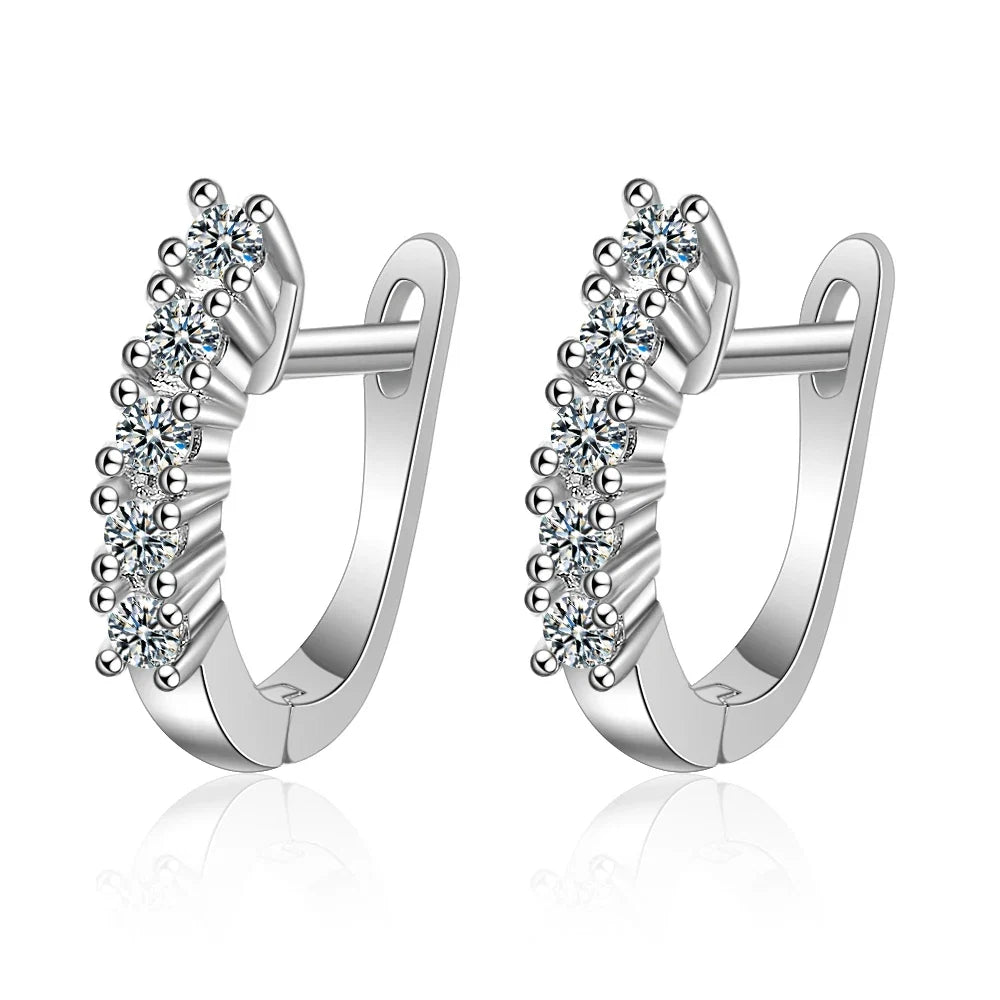 0.5ct Moissanite Stud Earrings for Women | 925 Sterling Silver Huggies