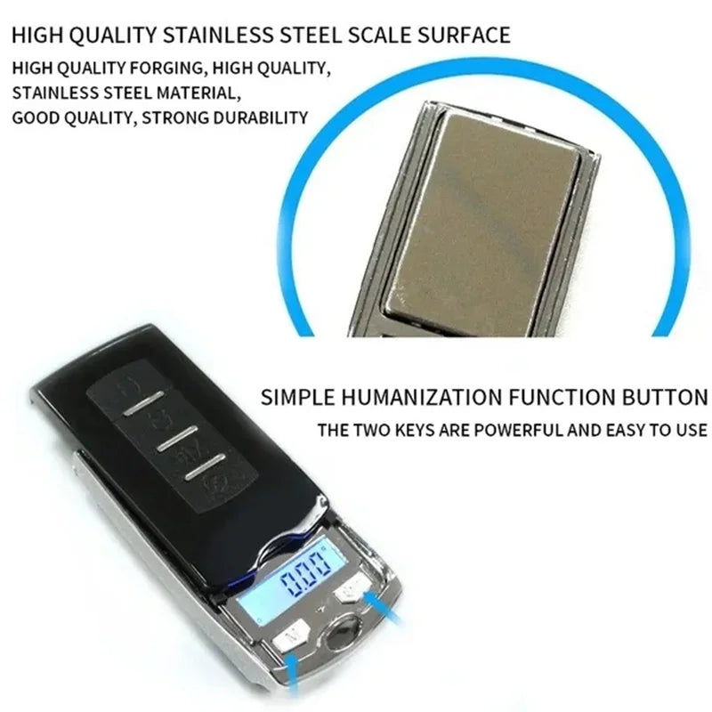 Mini Pocket Digital Scale 100g/200g | Portable Precision Weighing with LCD Backlit Display