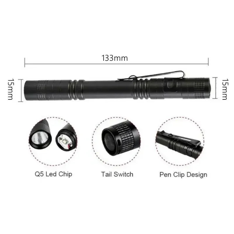 Mini LED Flashlight 50000LM Ultra Bright | Portable Penlight Torch for Camping and Work