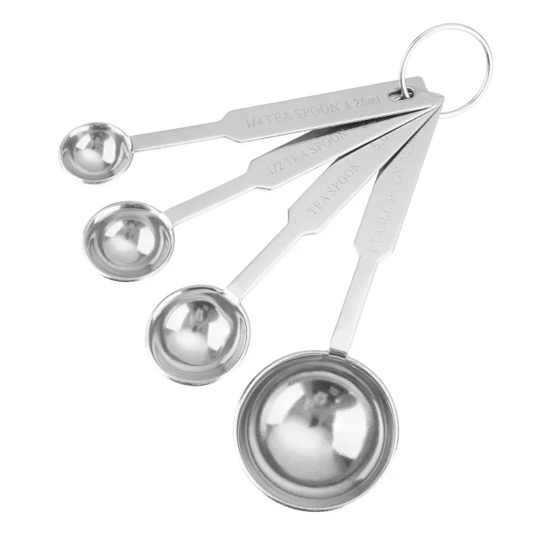 Stainless Steel Measuring Spoon Set 4-Piece | Stackable Kitchen Scoops