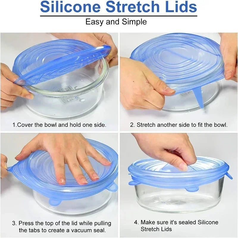 Silicone Stretch Lids | Reusable Food Covers for Bowls, Pots, and Containers