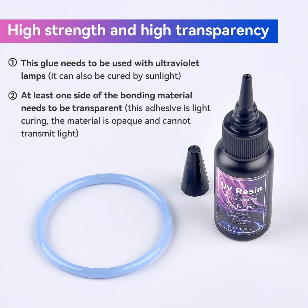 UV Epoxy Resin Glue for Jewelry Making | High Transparency Fast Drying Hardness