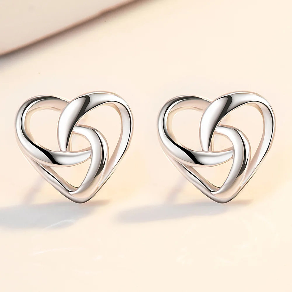 925 Sterling Silver Love Heart Stud Earrings | Classic Jewelry for Women