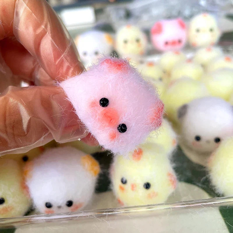 Cute Animal Squeeze Toy Stress Relief Keychain | Kawaii Silicone Pinch Toy
