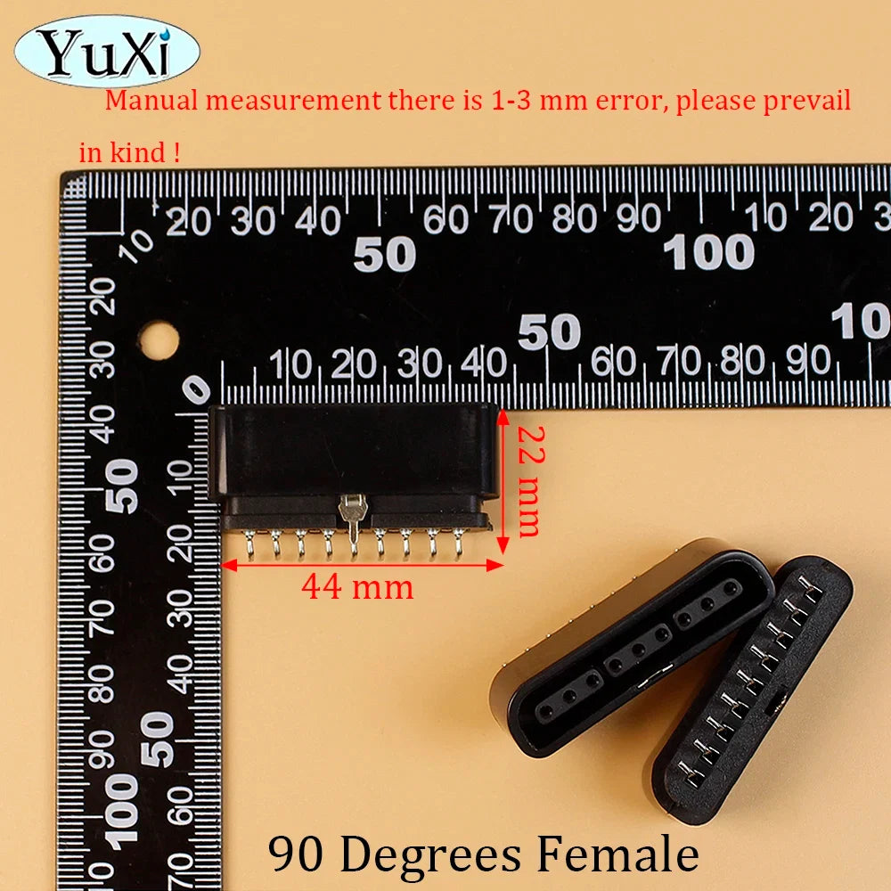 90 180 Degree Interface Female Socket 9 Pin Slot Connector | Replacement Part for PlayStation 2 Console