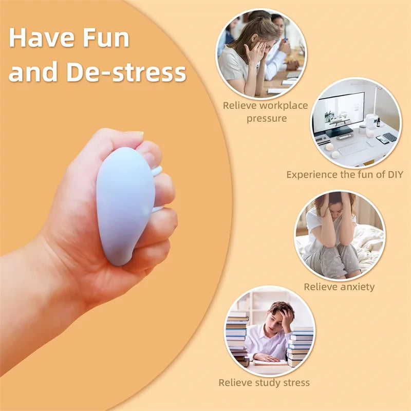 Squishy Stress Balls Rainbow Glutinous Ball Shapeable Vacuum Fidget Toy | Party Favors