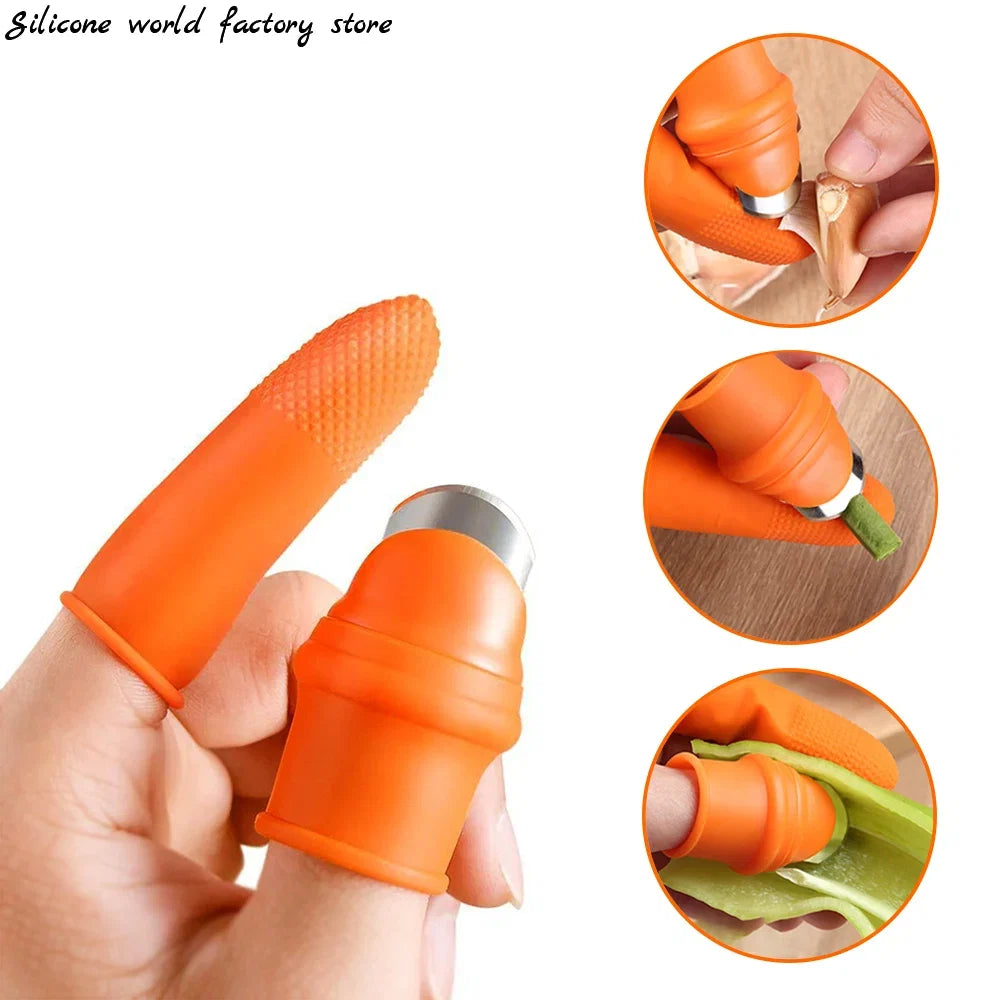 Silicone Finger Protector with Thumb Knife | Kitchen Safety Gadget Set