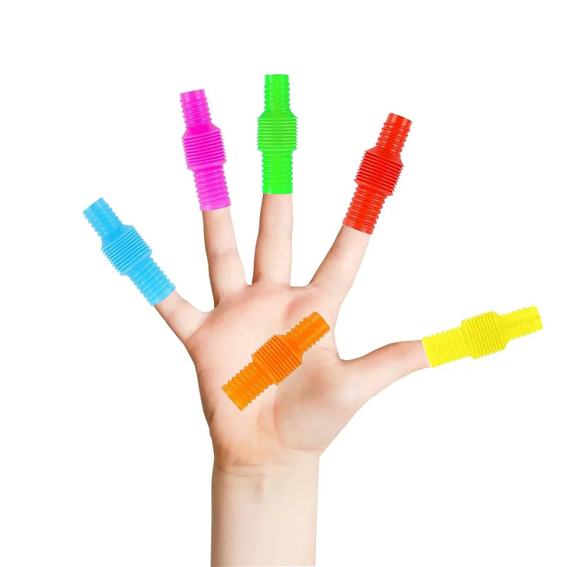 Rainbow Pop Tubes Fidget Toy | Sensory Stress Relief Set for Kids and Adults
