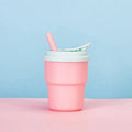 400ml Silicone Coffee Mug with Lid and Straw | Leak-Proof Portable Travel Cup