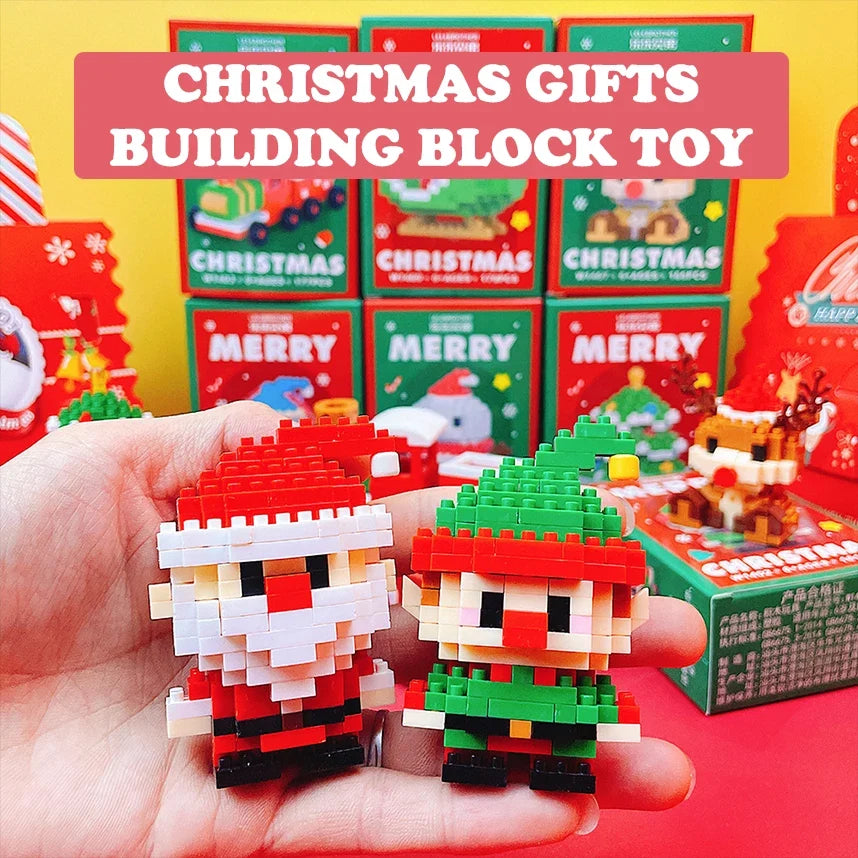 Christmas Micro Building Block Set | Santa and Reindeer Puzzle Toy