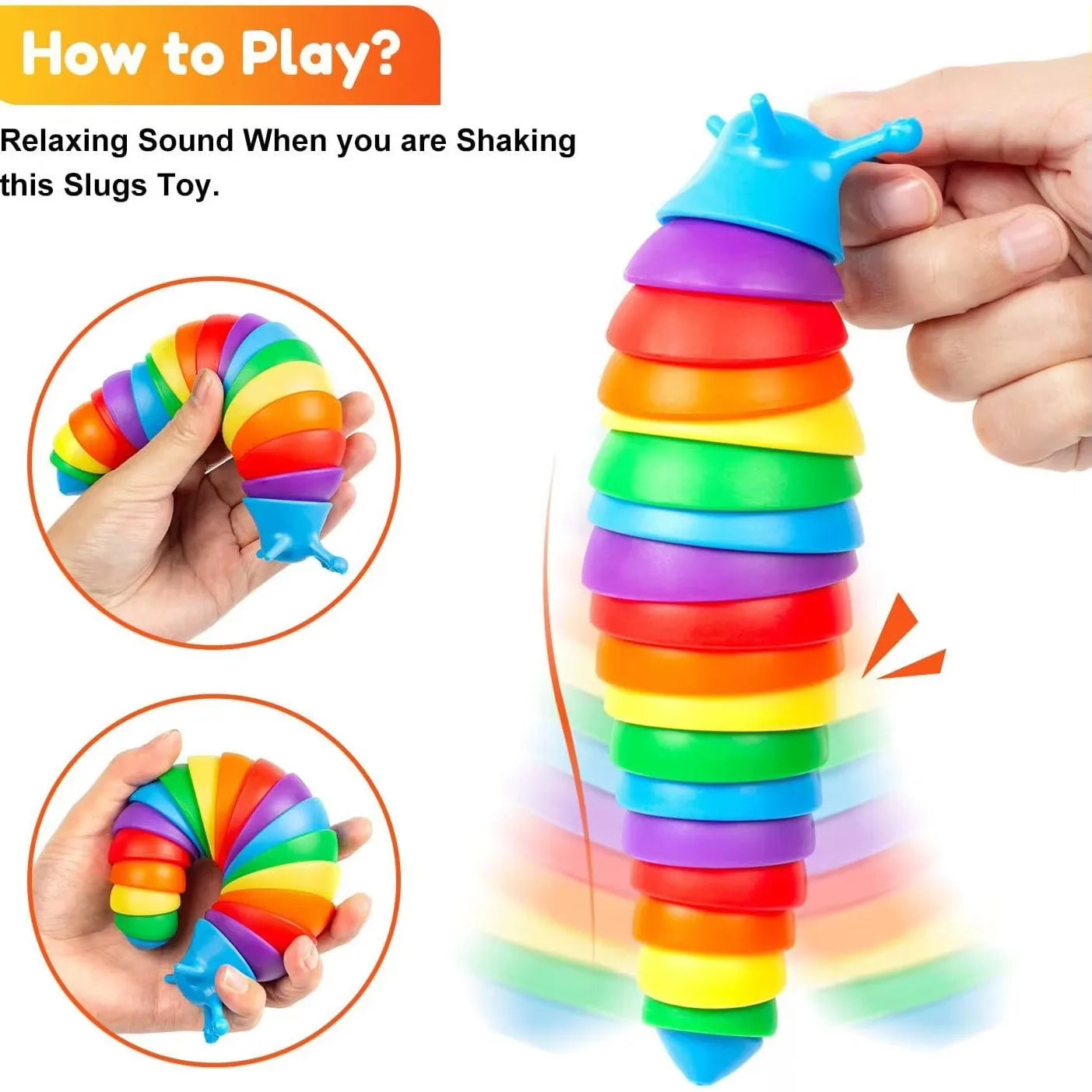 Colorful Slug Stress Relieving Toy | Bizarre Caterpillar Simulation Squeeze Puzzle