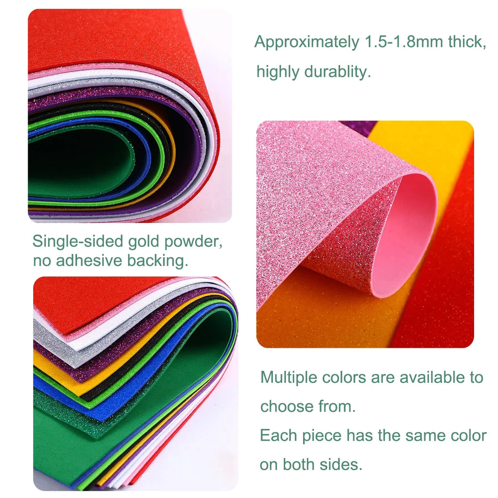 Glitter EVA Foam Sheet 40x60cm | Self-Adhesive Sparkly Foam Paper for DIY Crafts and Decor