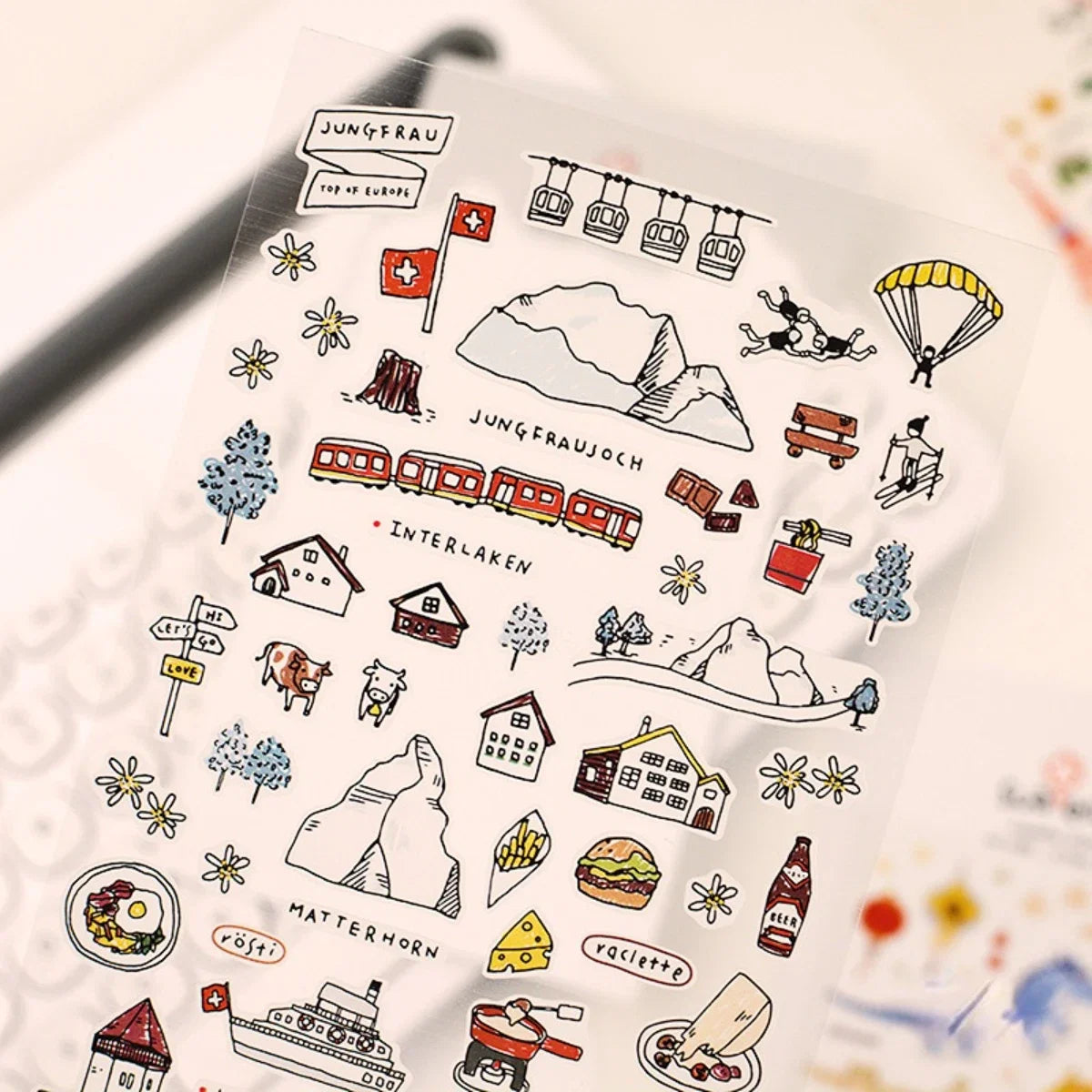 Korean Import Suatelier Walk In Swiss Sonia Decorative Washi Stickers | Scrapbooking Label Stickers