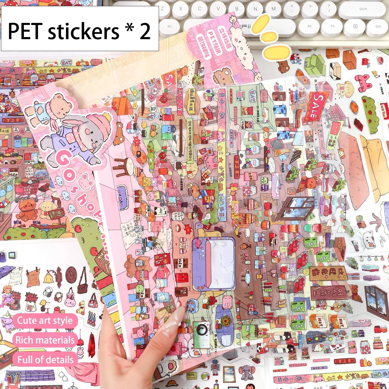 Vintage Grocery Store Stickers | 3D Miniature Collage Decals for DIY Crafts