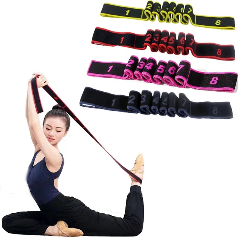 4*90cm Yoga Elastic Stretch Belt | Fitness Resistance Band for Pilates, Dance & Strength Training