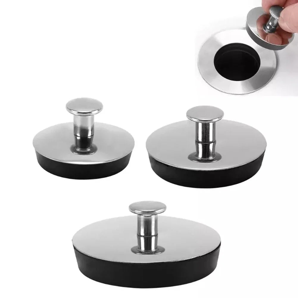 Universal Stainless Steel Sink Plug Drain Stopper | Fits 33-35mm, 43-44mm, 54-55mm Drains