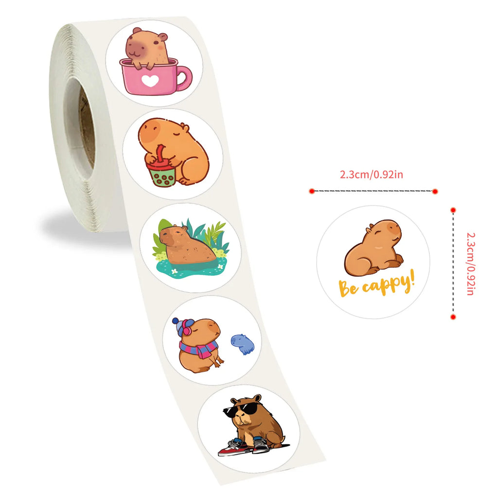 Cute Plump Capybara Cartoon Stickers | 100-500pcs Kawaii Animal Sticker Set for DIY Scrapbooking and Rewards