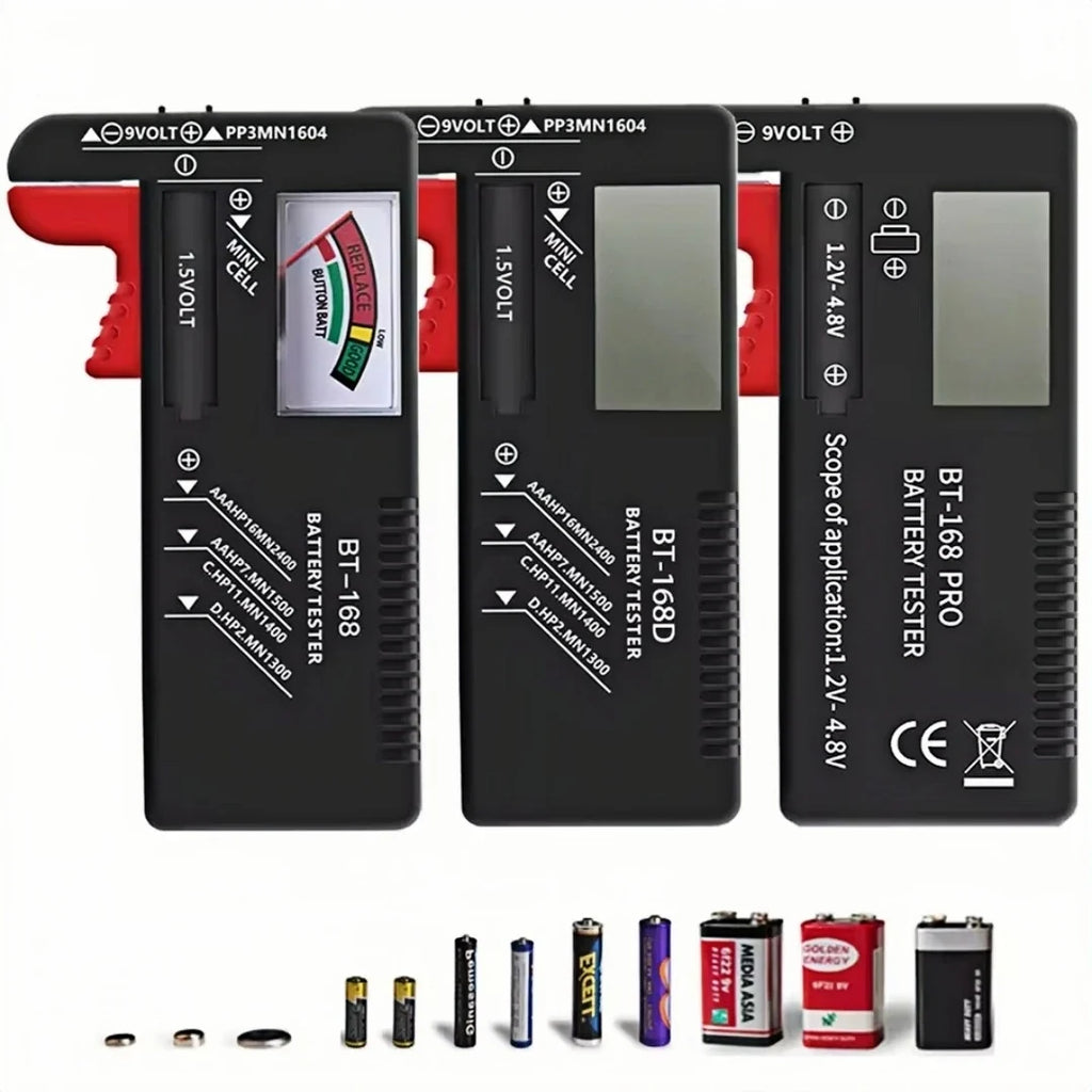 Digital Battery Capacity Tester | BT-168 PRO BT-168D Voltage Meter for AA AAA C D 9V Cells