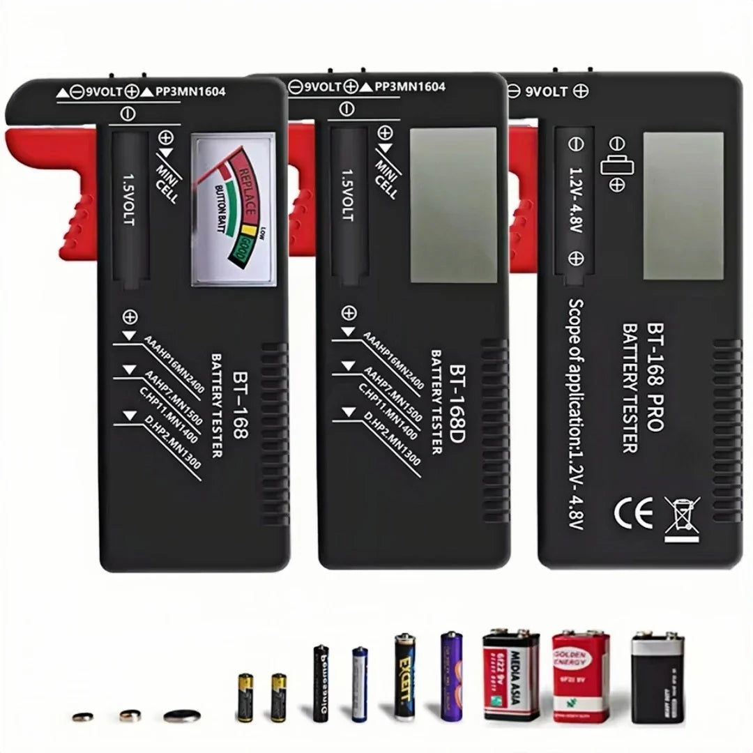 Digital Battery Capacity Tester | BT-168 PRO BT-168D Voltage Meter for AA AAA C D 9V Cells