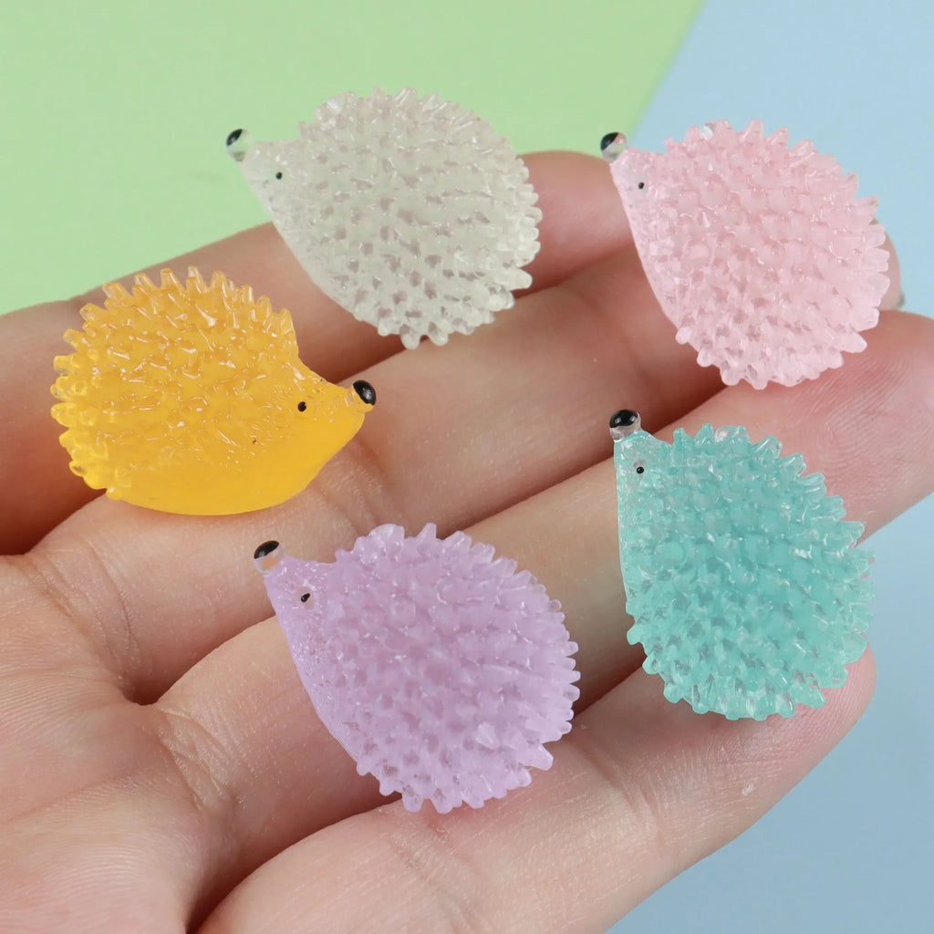 Luminous Mini Resin Hedgehogs | Glow in the Dark Tiny Decor for DIY Landscapes