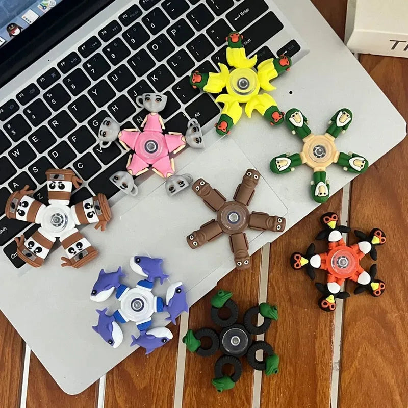 Italian Brainrot Tung Fidget Spinner Chain Toy | Deformed Antistress Hand Spinner for Adult Stress Relief