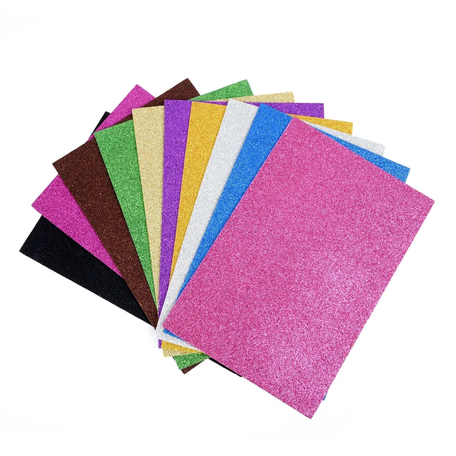10pcs Glitter EVA Foam Paper Sheets | Soft Sponge Touch Craft Paper for Kids DIY
