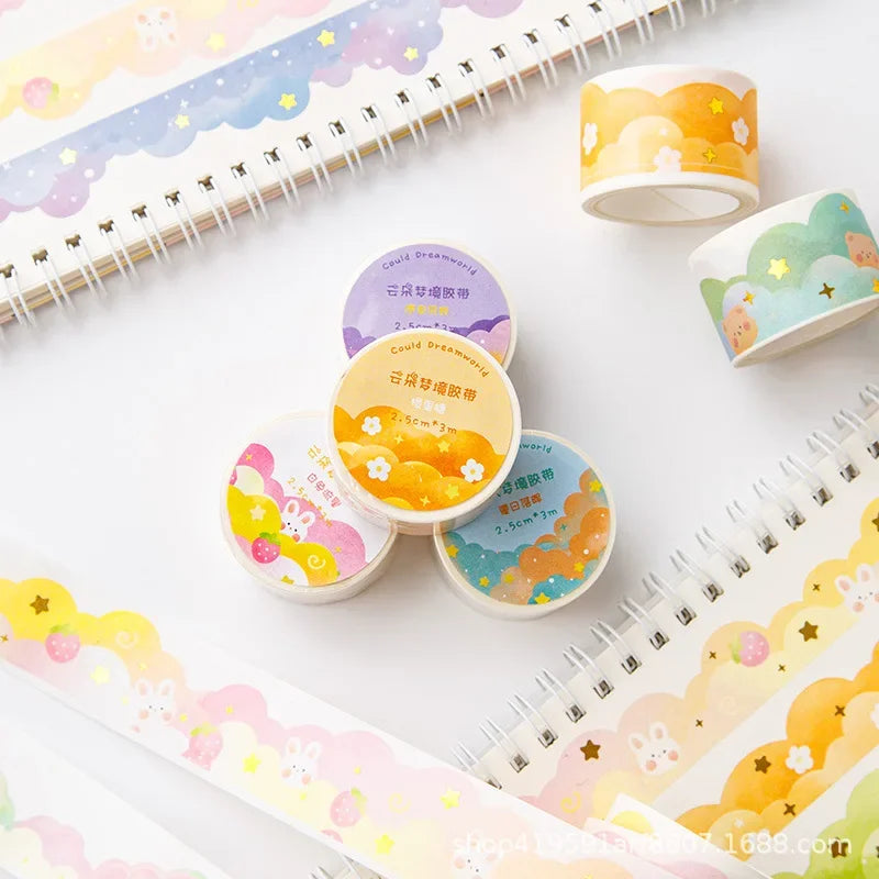 Kawaii Gradient Clouds Washi Tapes | DIY Scrapbooking and Journaling Stickers