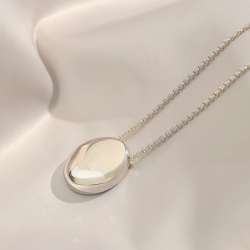 Taoya Stainless Steel Gold Color Oval Pendant Necklace | Fashion Jewelry for Women