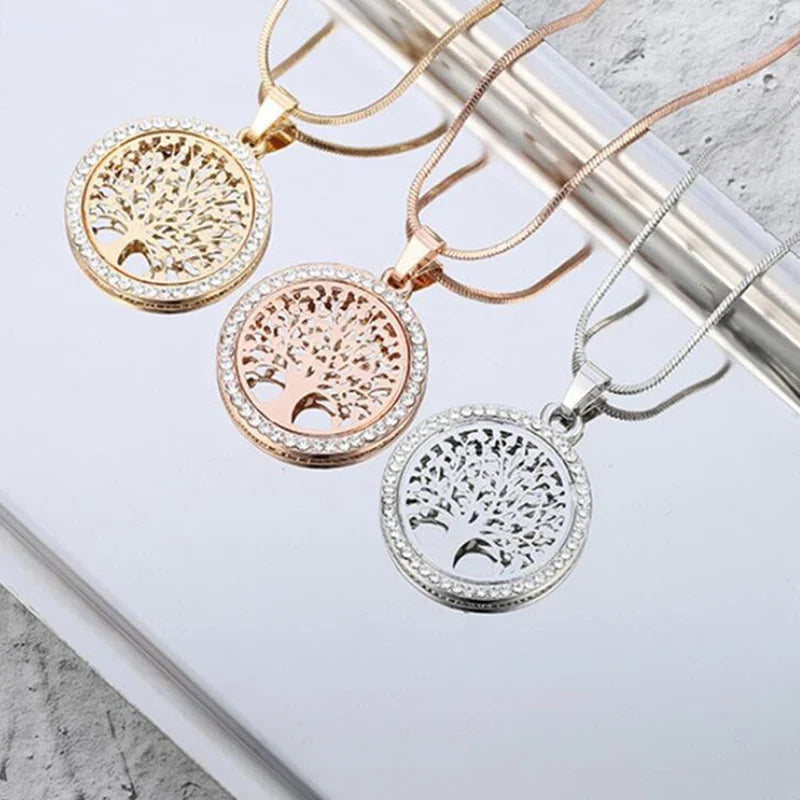 Crystal Zircon Tree of Life Pendant Necklace | Fashion Jewelry for Women