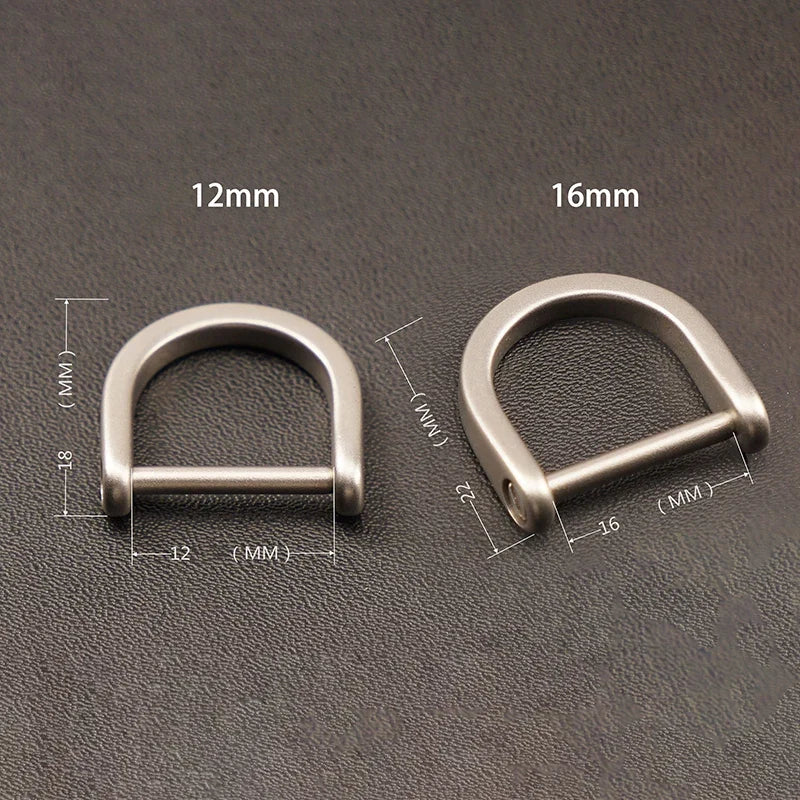 Titanium D Ring Key Shackle | U Shape Horseshoe Key Ring for Car Fob and DIY Leather Key Organizer