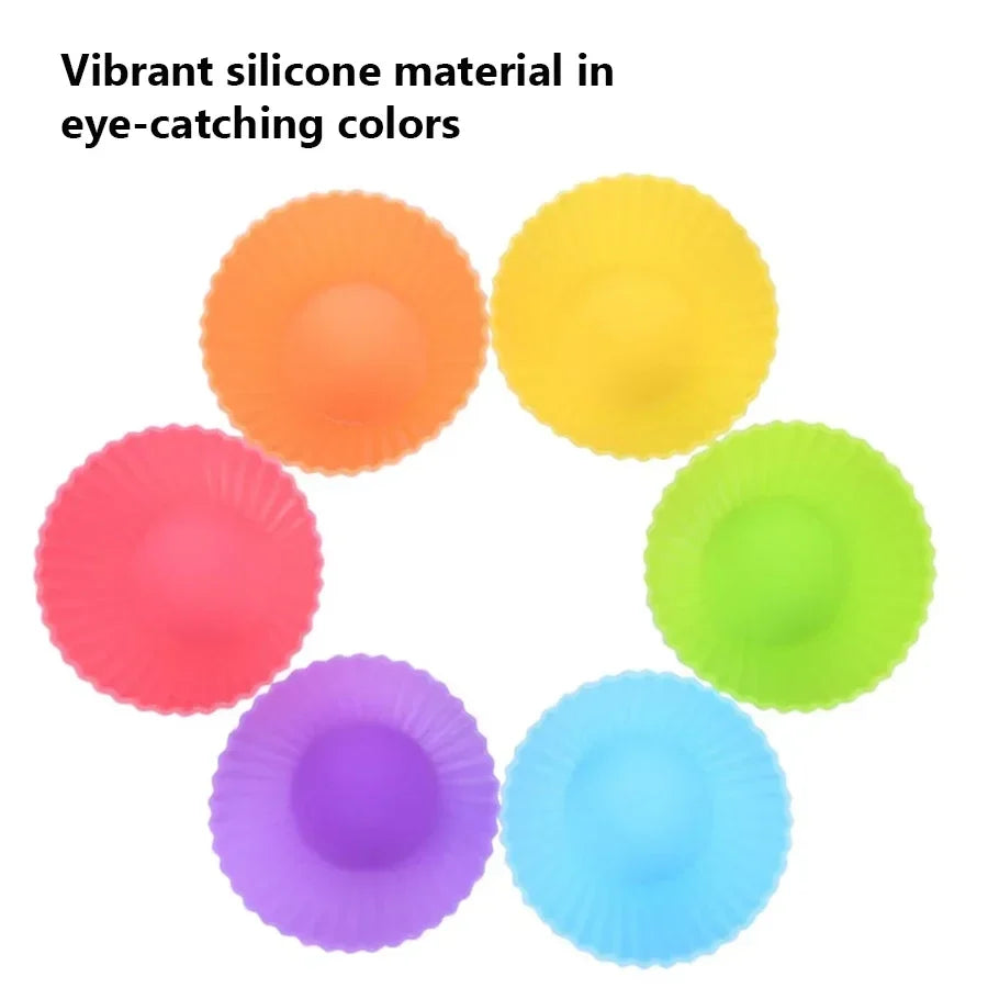 12-Piece Silicone Cupcake Mold Set | Non-Stick Baking Cups for Muffins and Cakes