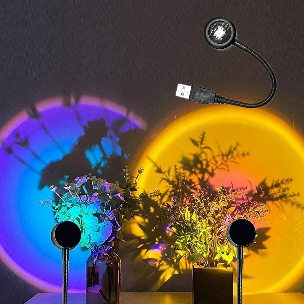 USB Sunset Light LED Rainbow Night Lamp | Photography Wall Atmosphere Decor