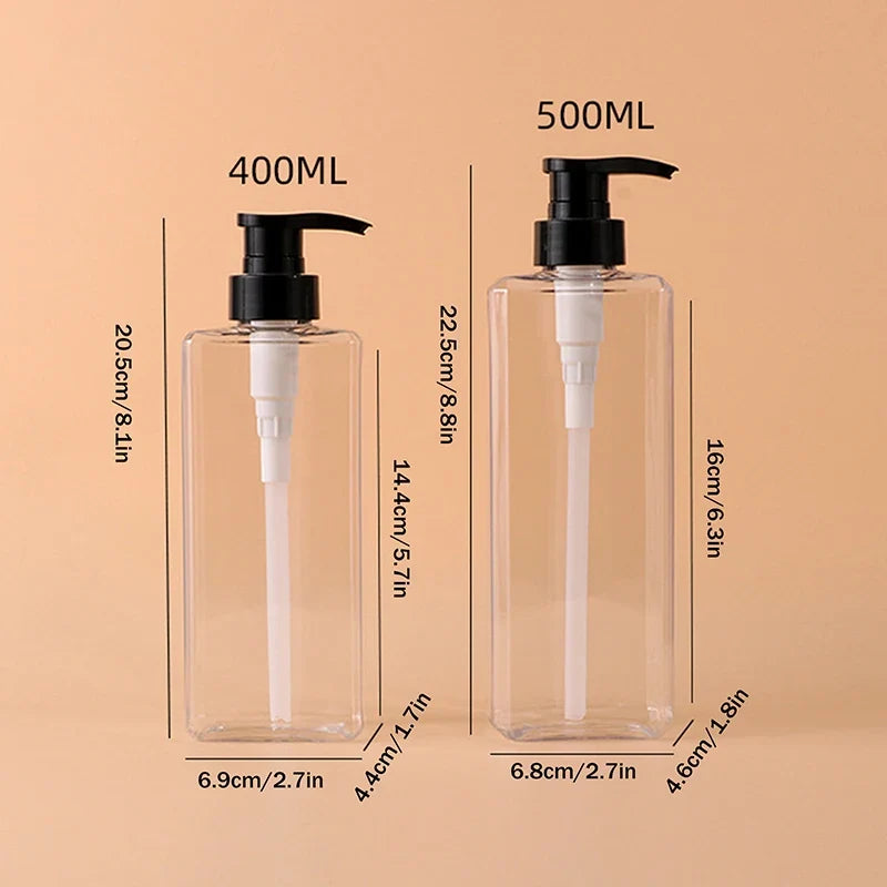 Square Soap Dispenser | Refillable 400/500ml Bathroom Pump Bottle