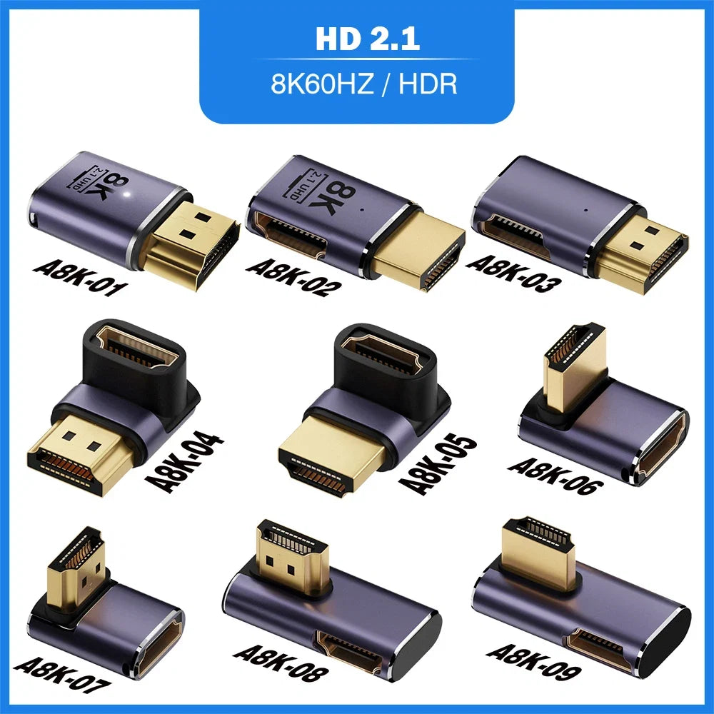 HDMI-Compatible Adapter | Mini and Micro HDMI to HDMI 2.1 Converter 48Gbps 8K60Hz 4K120Hz