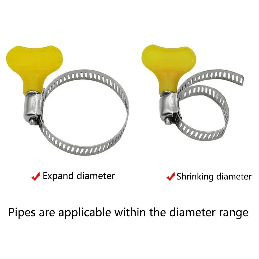 Adjustable Worm Drive Hose Clamps Set | 5-Pack Stainless Steel Pipe Clips