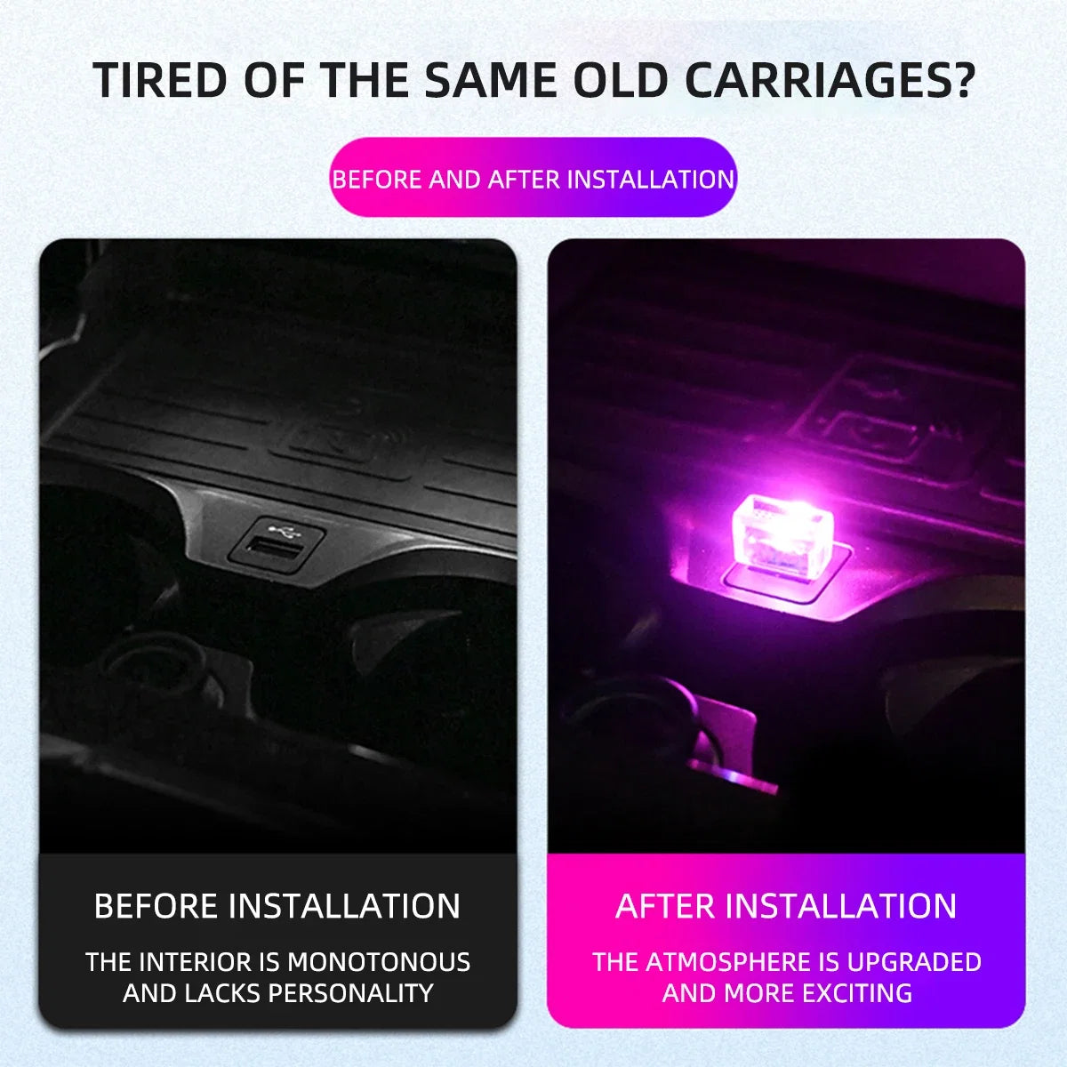 Mini USB LED Car Atmosphere Light | Universal Ambient Decorative Lamp